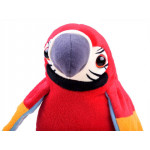 Farebný, plyšový hovoriaci Papagáj (červený)